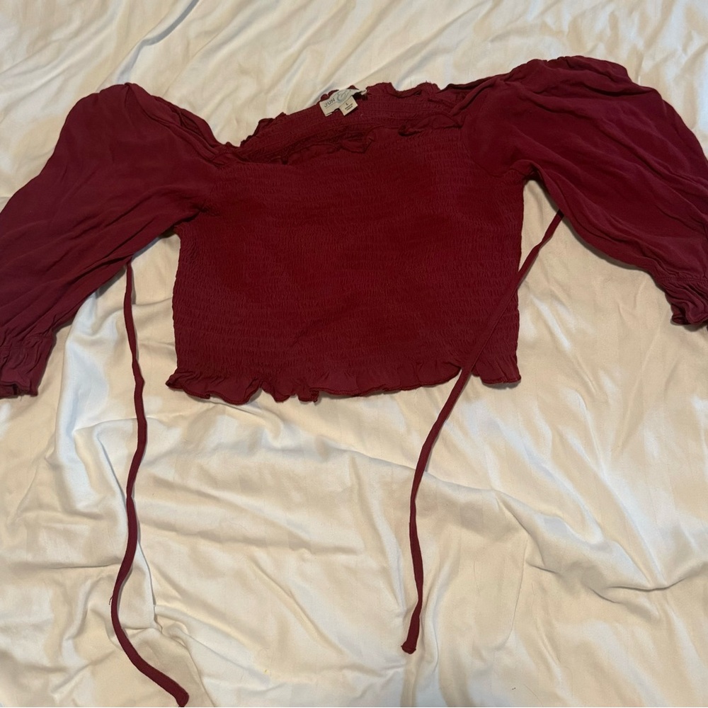 Red off the shoulder top size large￼